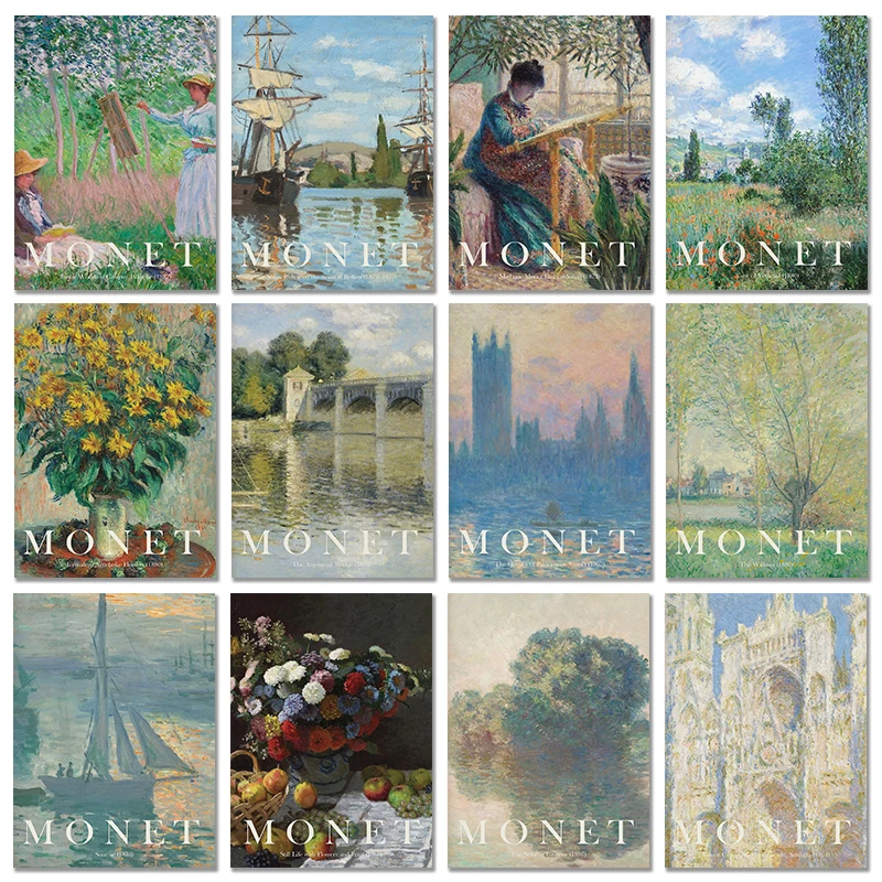 Vintage Collectible Posters - Vintage Claude Monet Sławny Artysta Dzieło