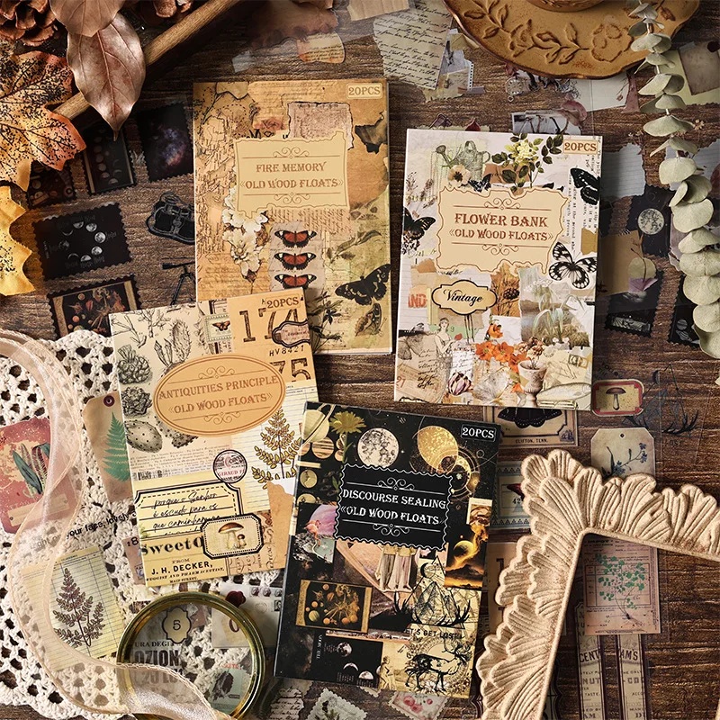 20 arkuszy vintage'owych nakle – Vintage Collectible Books recenzja i cena