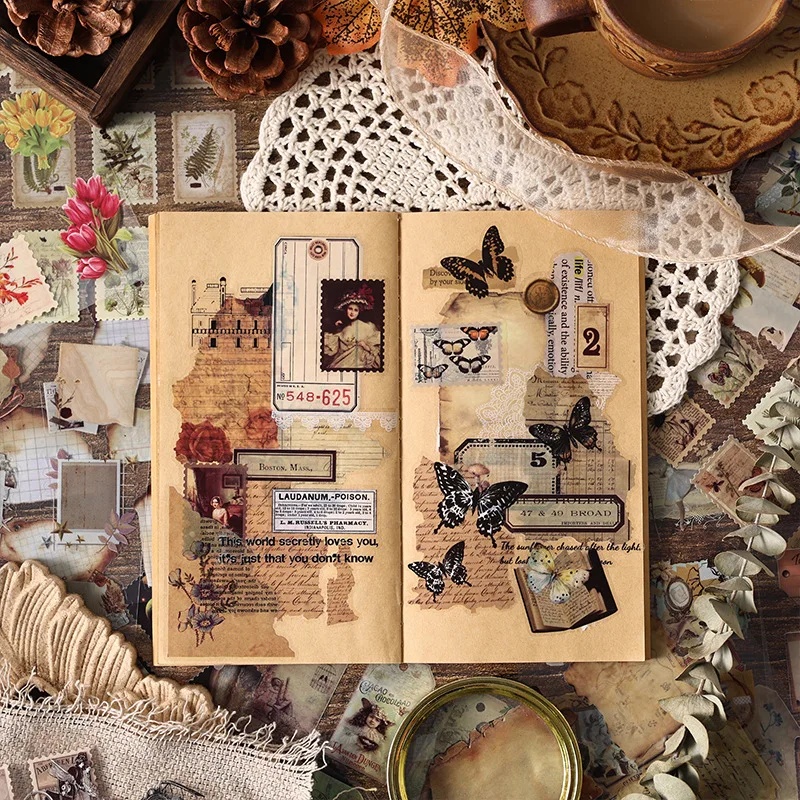 20 arkuszy vintage'owych nakle – Vintage Collectible Books recenzja i cena