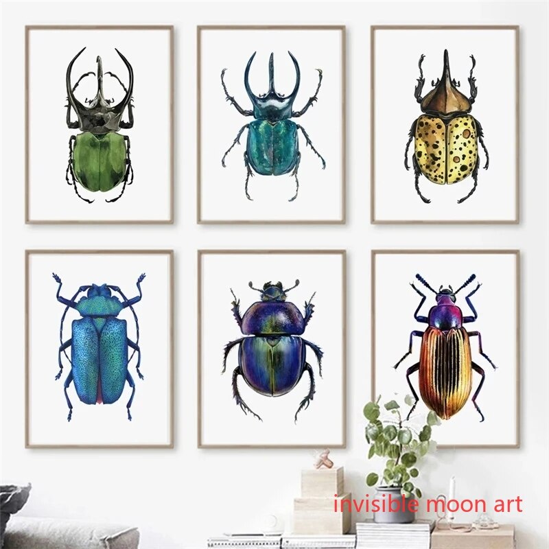 Vintage Insect Art Colorful Be – Vintage Collectible Posters recenzja i cena